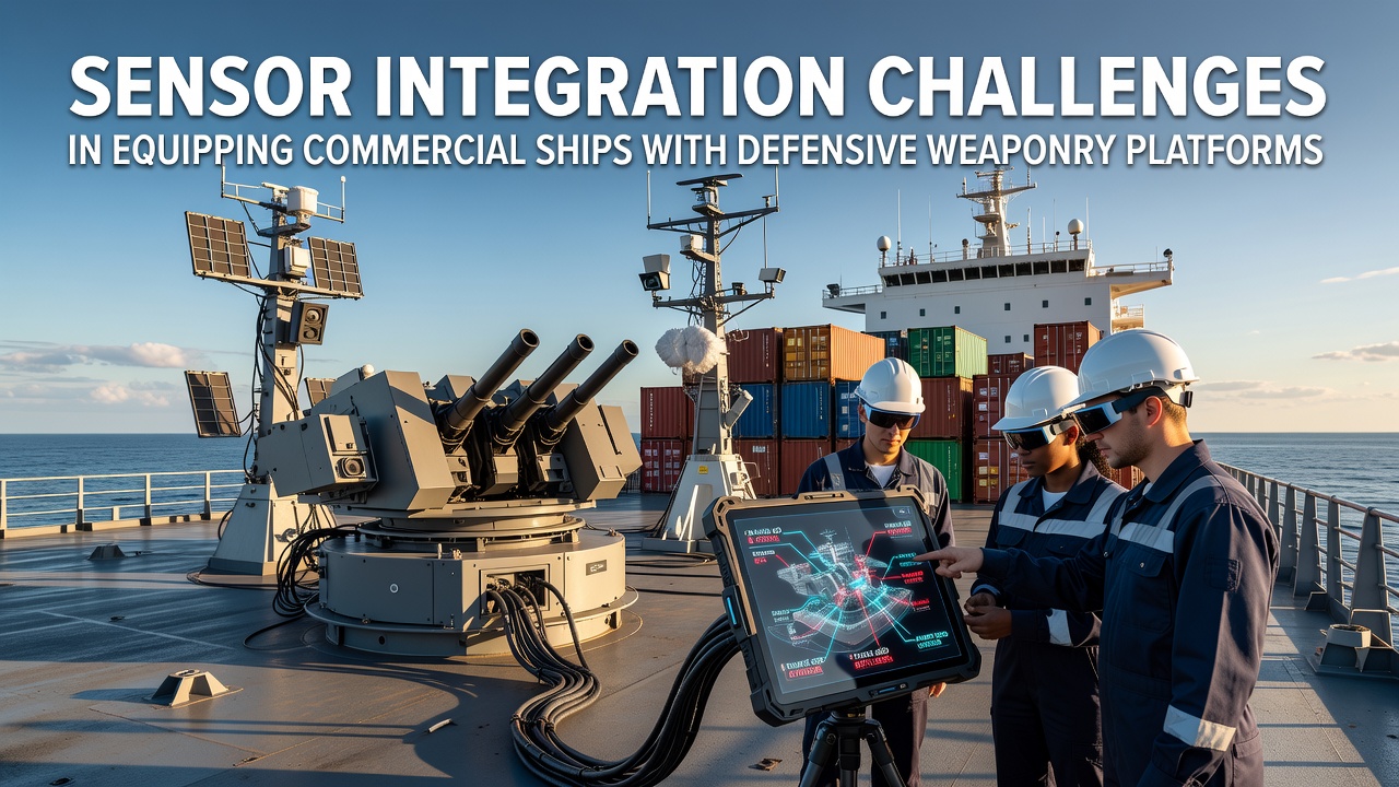 Sensor Integration Challenges in Equipping Commercial Ships with Defensive Weaponry Platforms